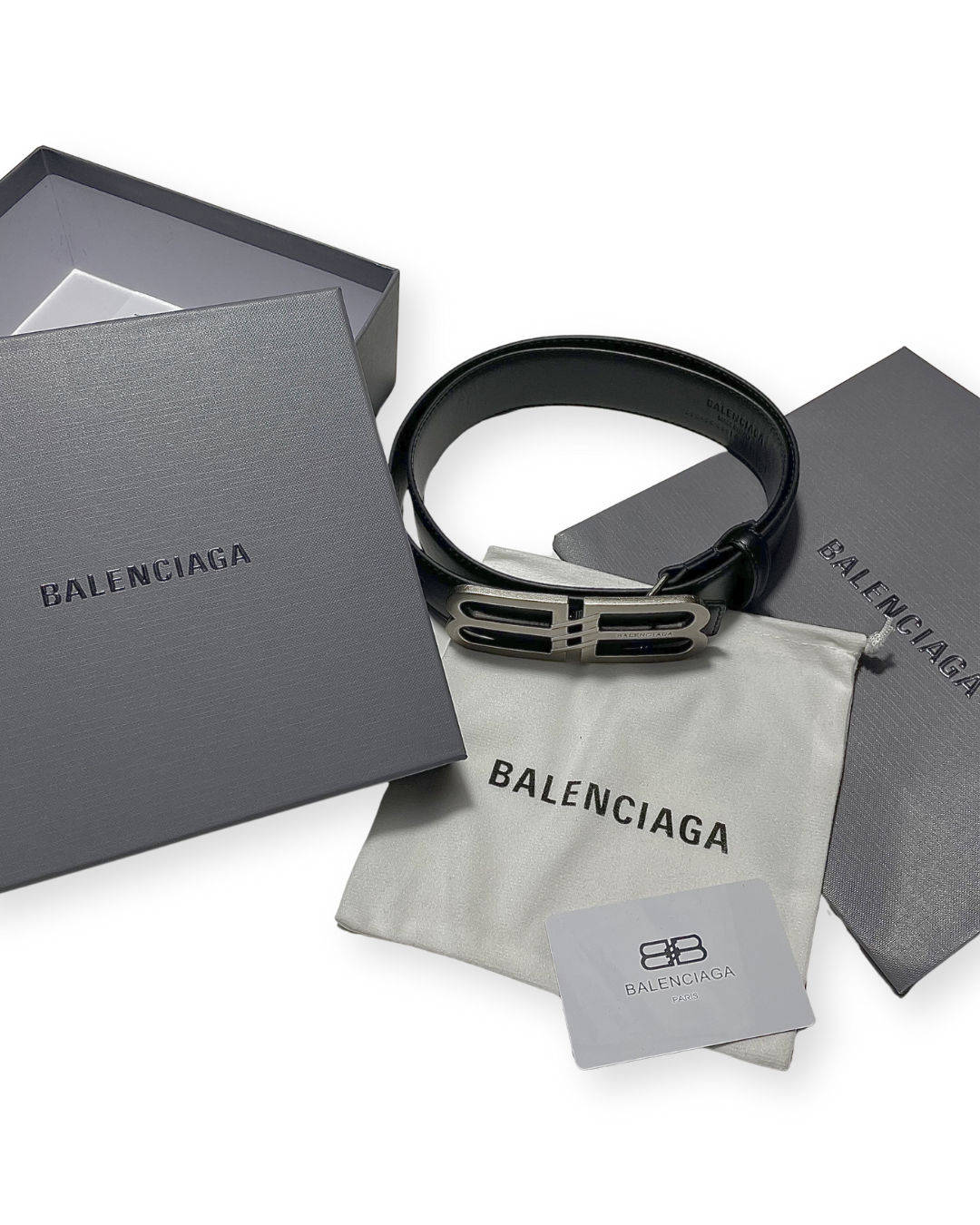 BALENCIAGA "BB SIGNATURE" LEATHER BELT