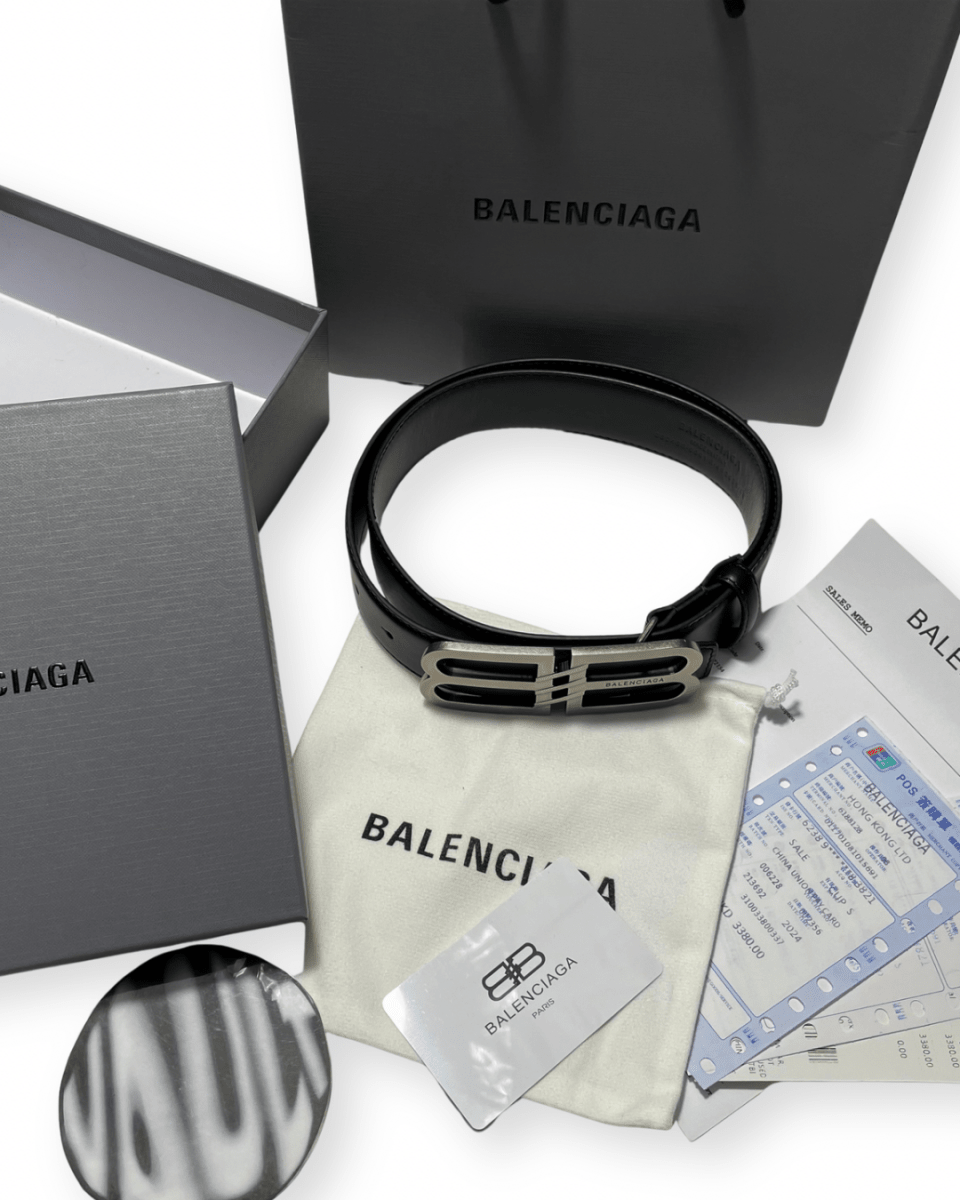 BALENCIAGA "BB SIGNATURE" LEATHER BELT - VAULT