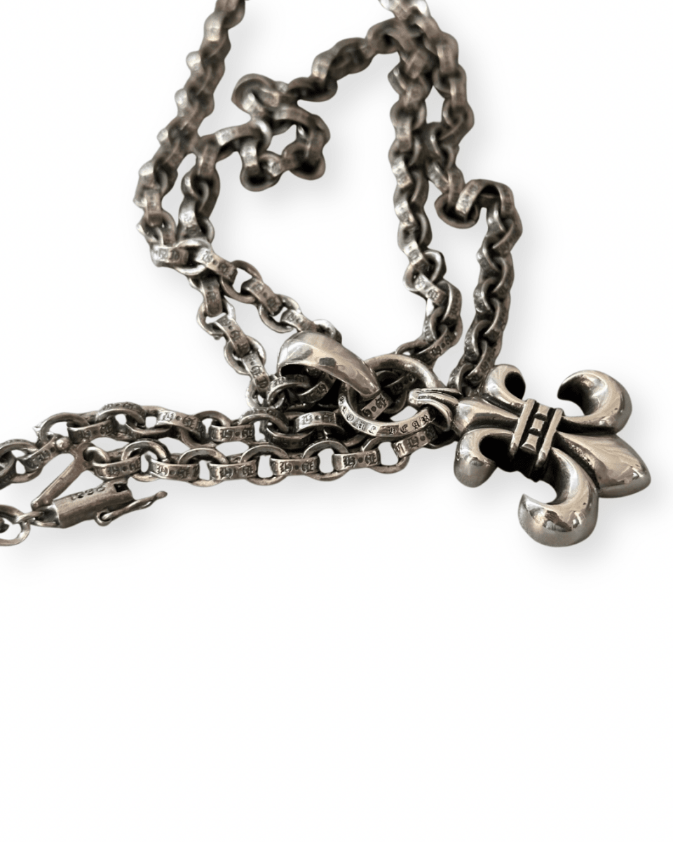 CHROME HEARTS BS "FLEUR DE LIS" PAPERCHAIN NECKLACE - VAULT