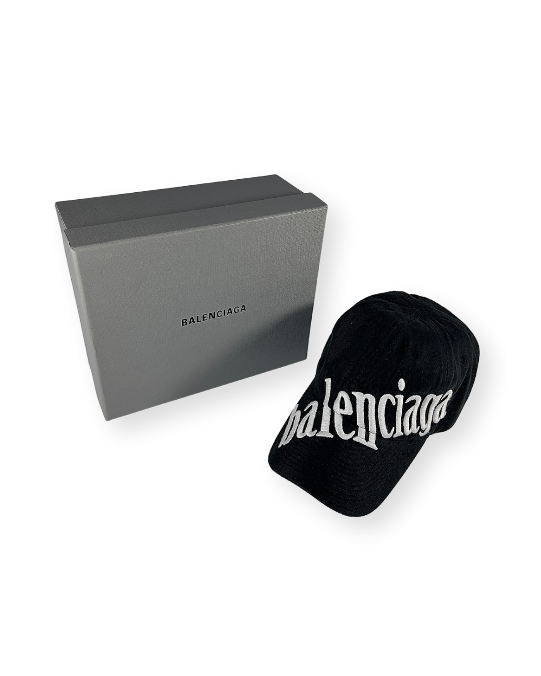 BALENCIAGA SS21 BLACK DIAGONAL LOGO CAP