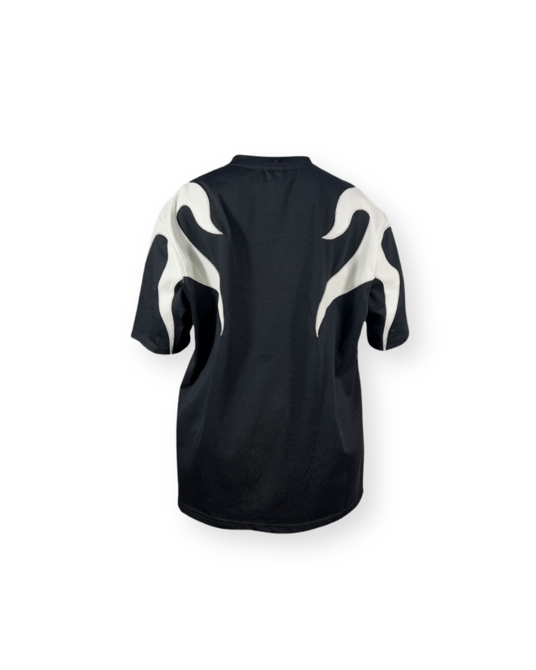 Y2K FLAME LEATHER ACCENT TEE