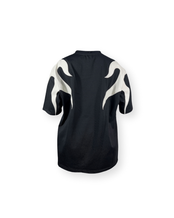 Y2K FLAME LEATHER ACCENT TEE