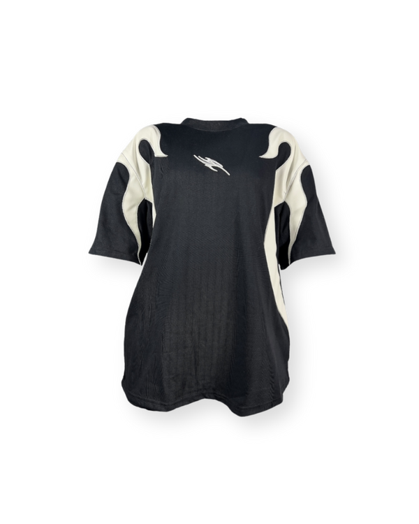 Y2K FLAME LEATHER ACCENT TEE