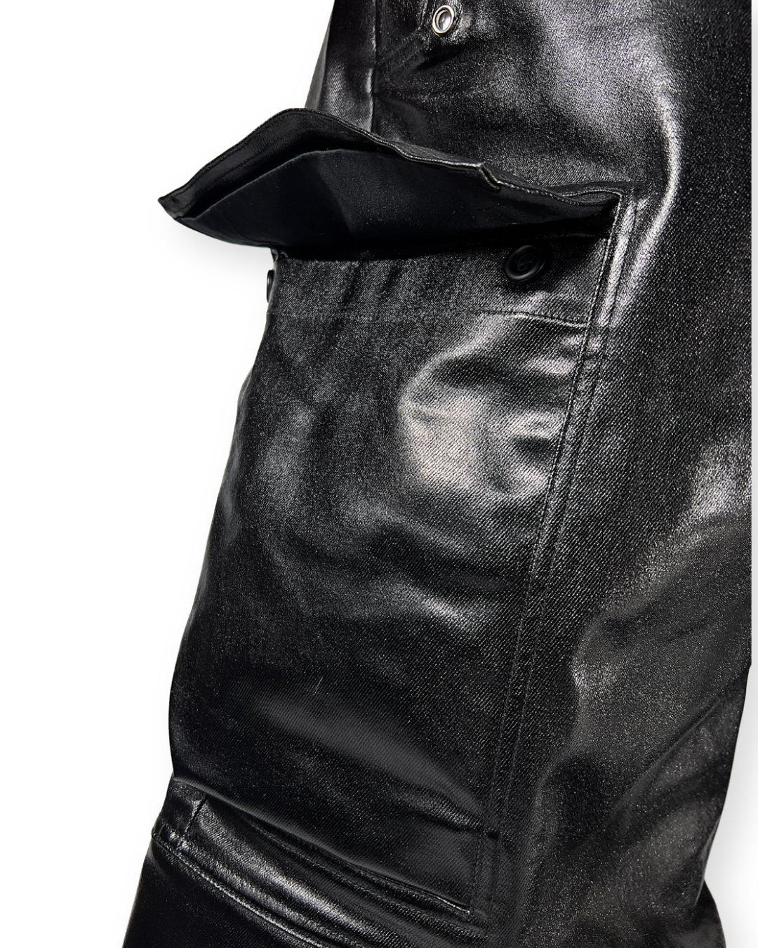 RICK OWENS SS23 DRKSHDW BOLAN WAXED CARGO DRAWSTRING PANTS