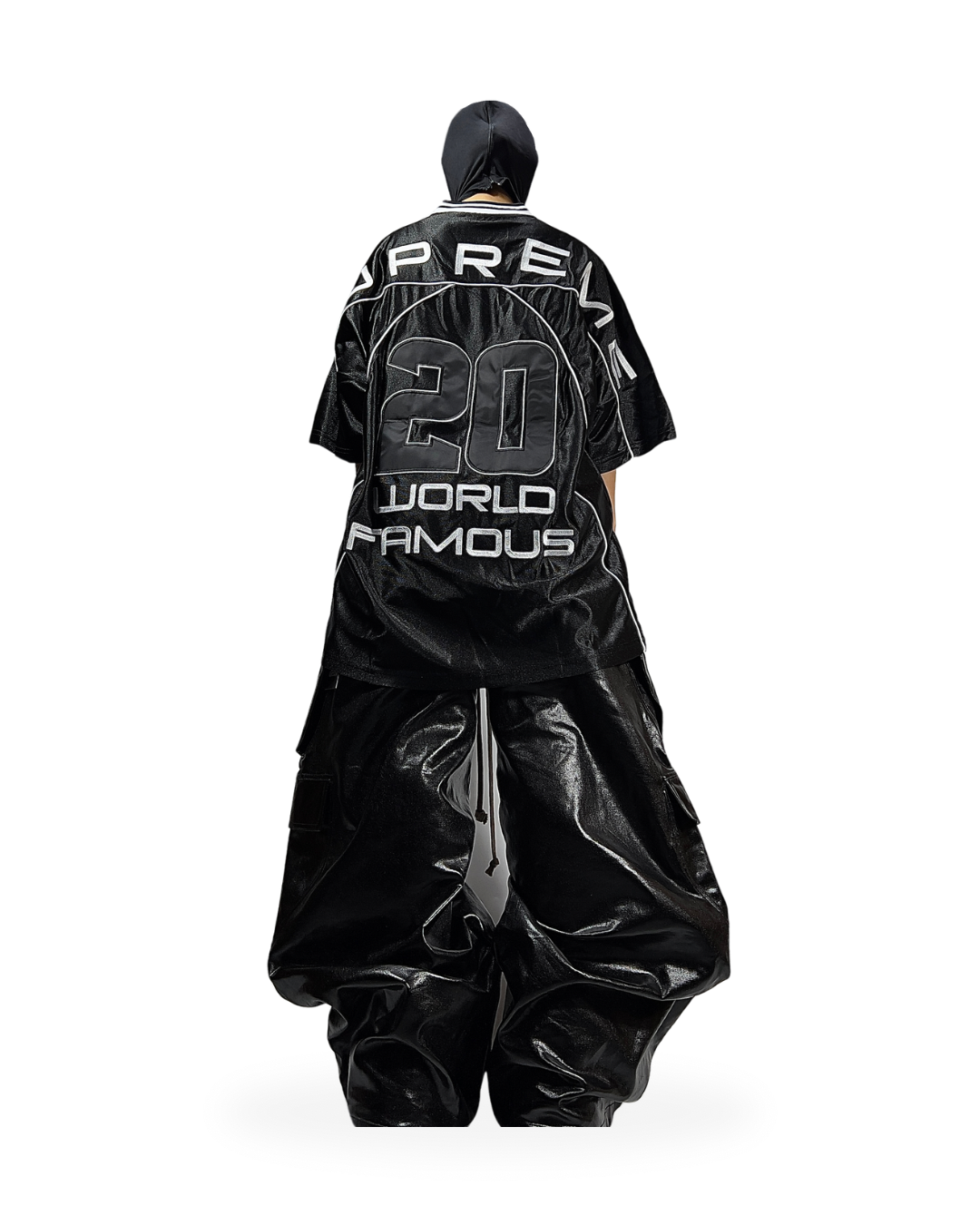 RICK OWENS SS23 DRKSHDW BOLAN WAXED CARGO DRAWSTRING PANTS