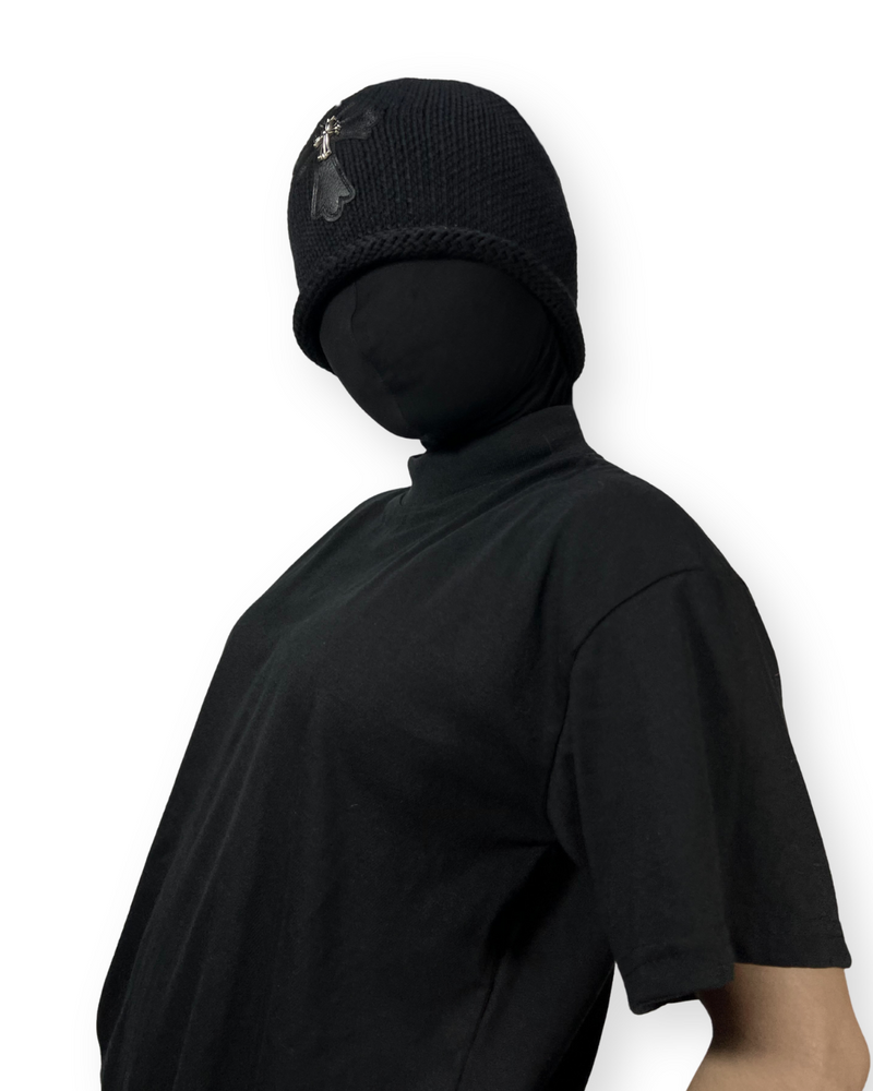 CHROME HEARTS CASHMERE WITH SILVER CROSS BEANIE