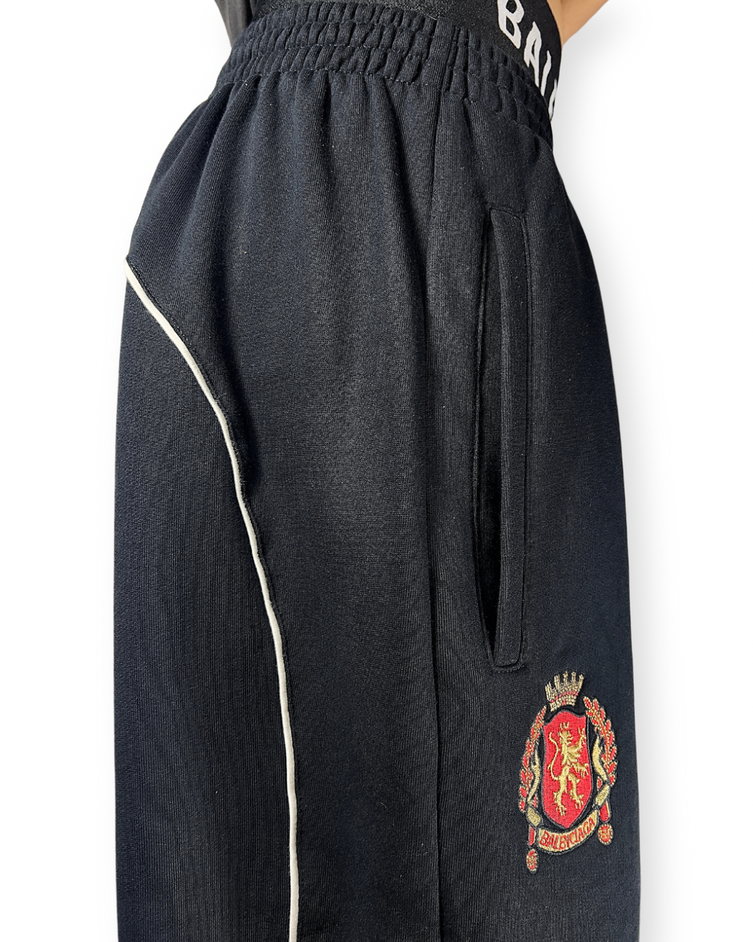 BALENCIAGA FW21 "PARIS SOCCER" EMBROIDERED SWEATPANTS