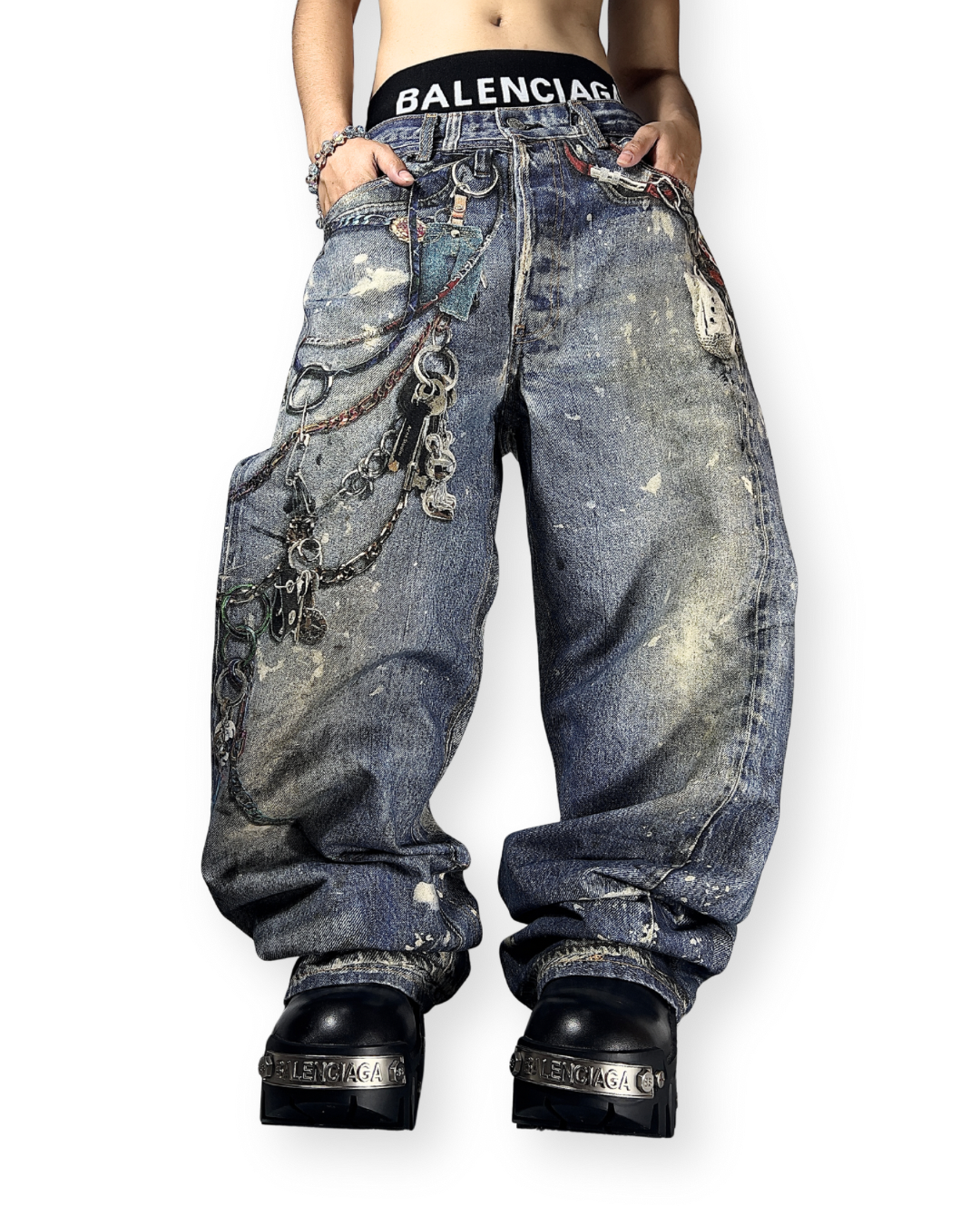 ACNE STUDIOS FW22 3D PRINTED VINTAGE JEANS