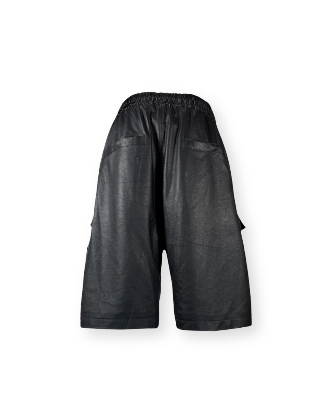 RICK OWENS SS23 EDFU LEATHER CARGO BELA SHORTS