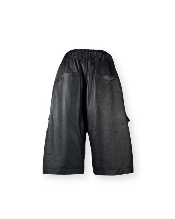 RICK OWENS SS23 EDFU LEATHER CARGO BELA SHORTS