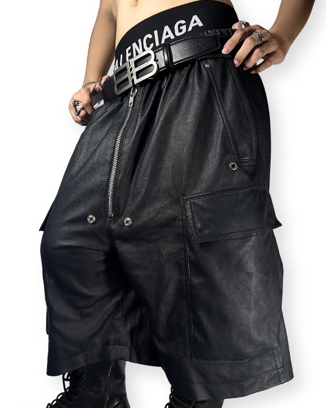 BALENCIAGA "BB SIGNATURE" LEATHER BELT