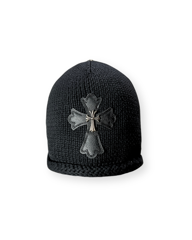 CHROME HEARTS CASHMERE WITH SILVER CROSS BEANIE