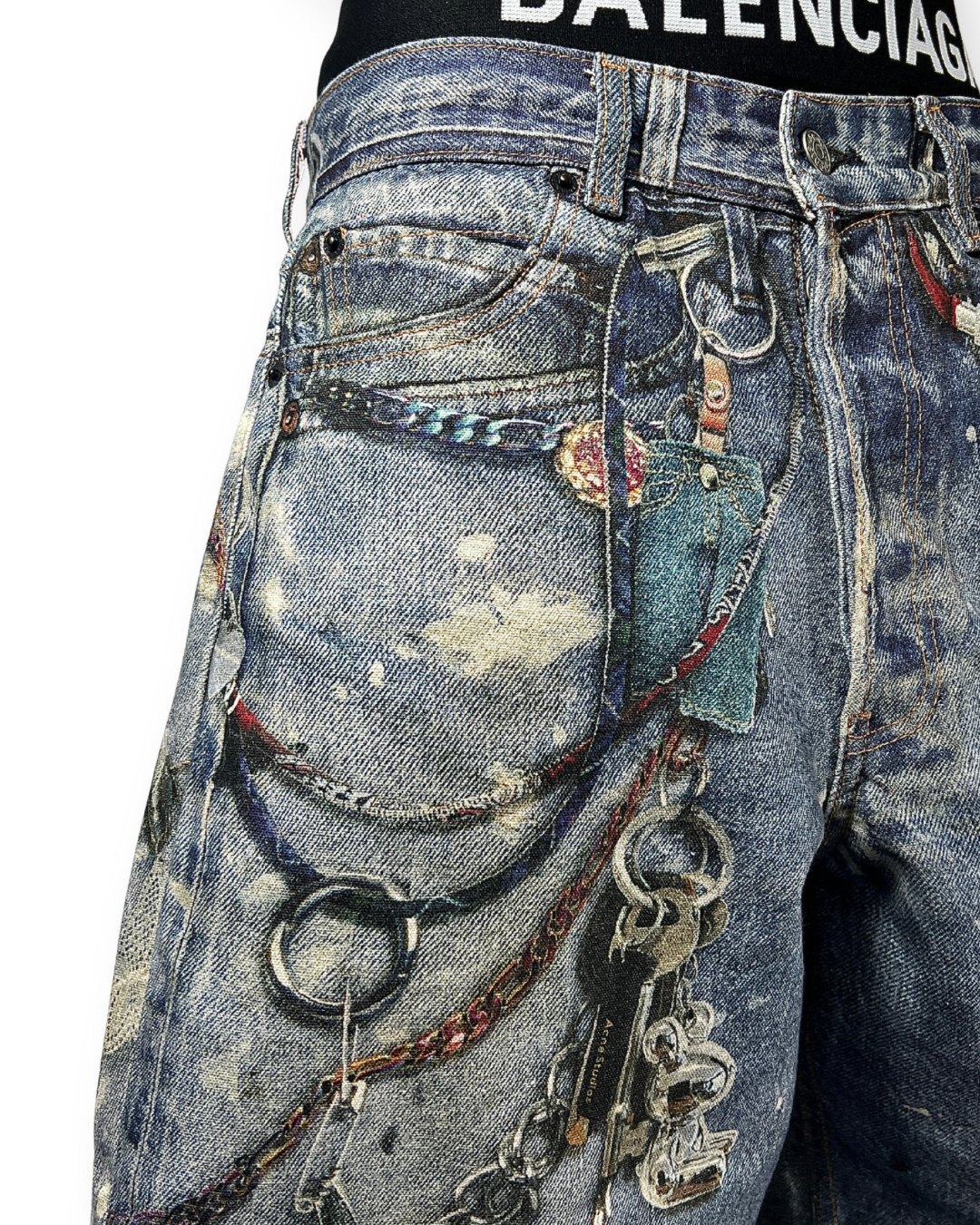 ACNE STUDIOS FW22 3D PRINTED VINTAGE JEANS