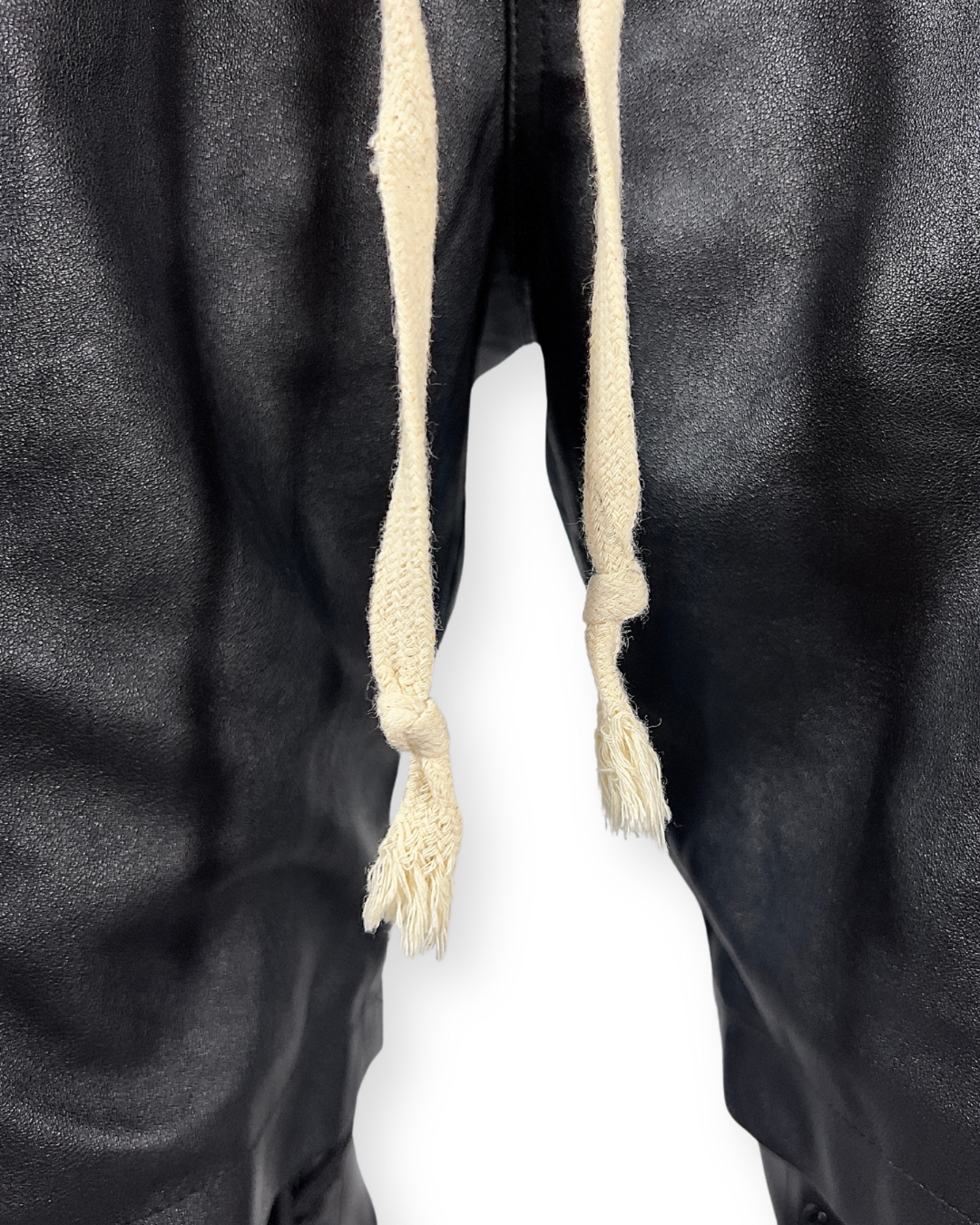 RICK OWENS SS23 EDFU LEATHER CARGO BELA SHORTS