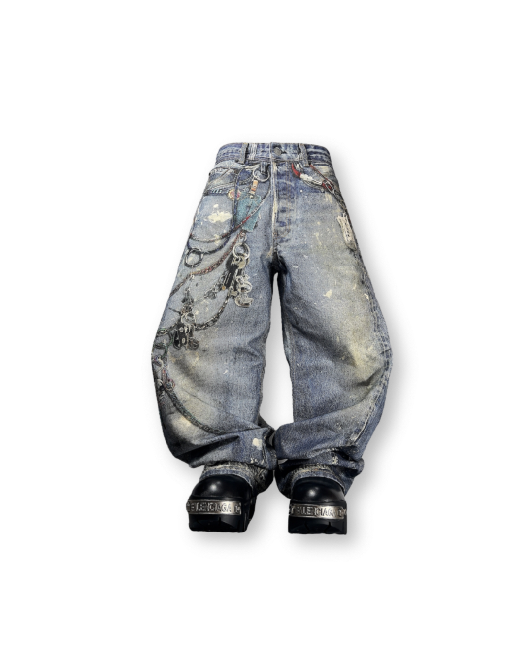 ACNE STUDIOS FW22 3D PRINTED VINTAGE JEANS