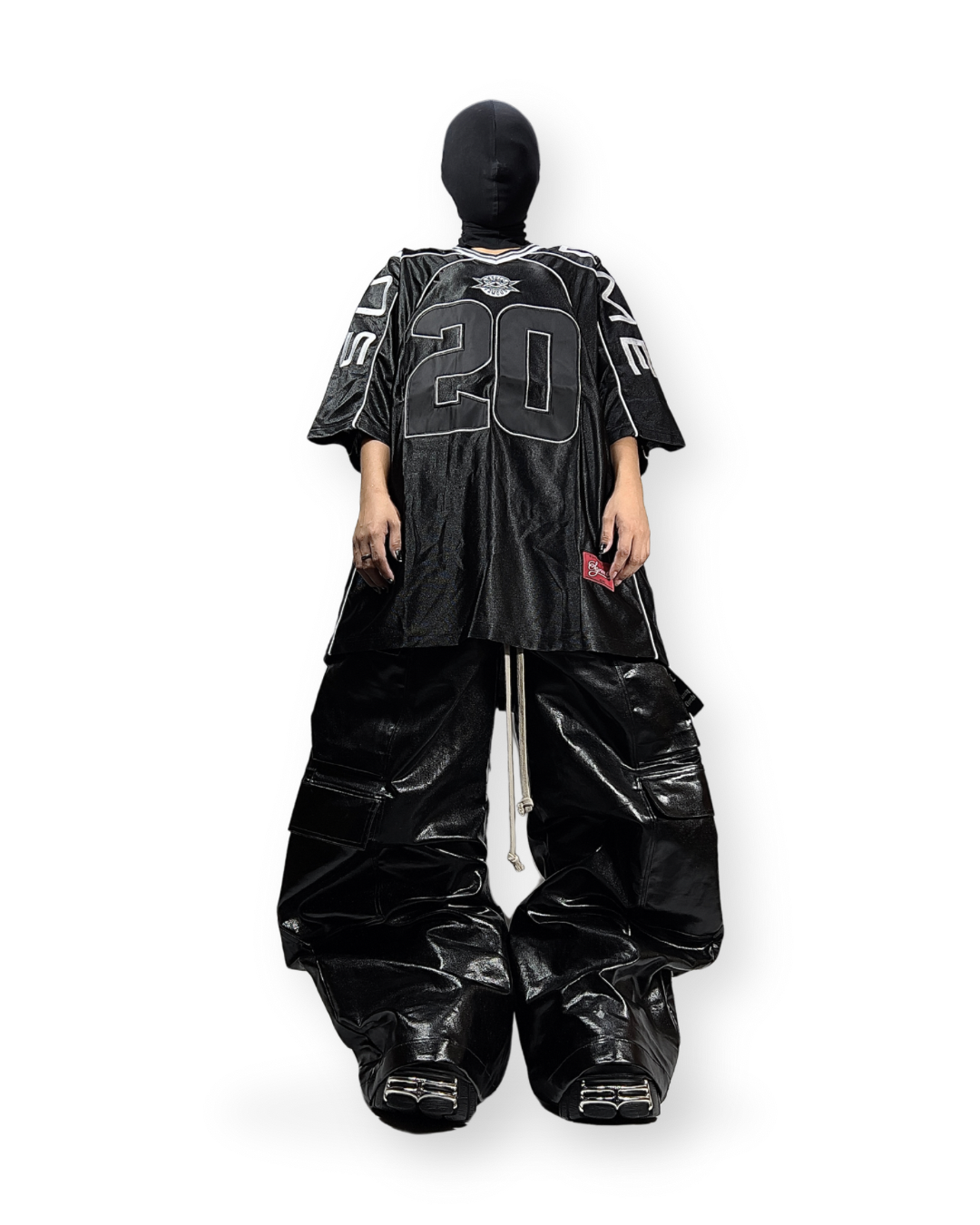 RICK OWENS SS23 DRKSHDW BOLAN WAXED CARGO DRAWSTRING PANTS