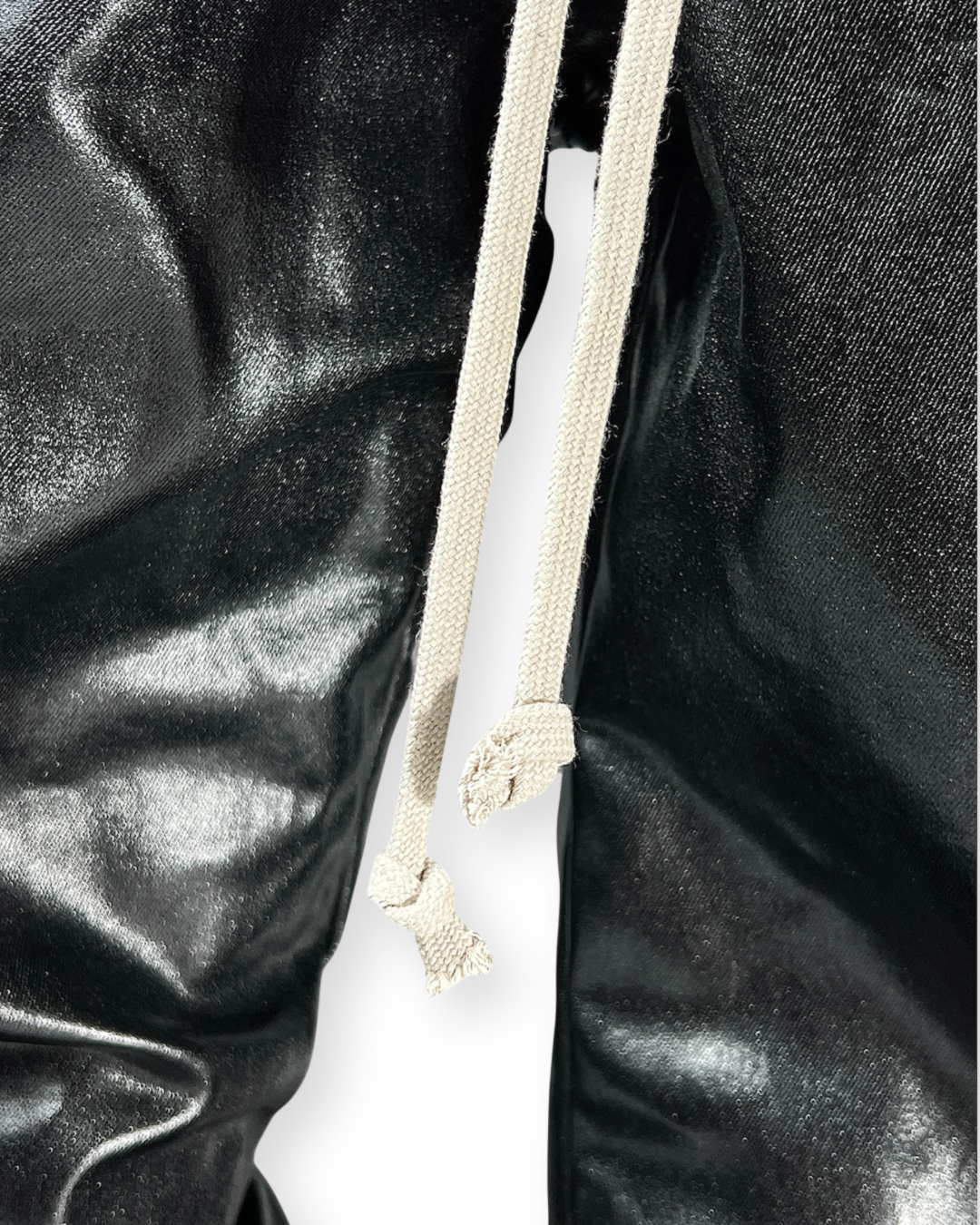 RICK OWENS SS23 DRKSHDW BOLAN WAXED CARGO DRAWSTRING PANTS