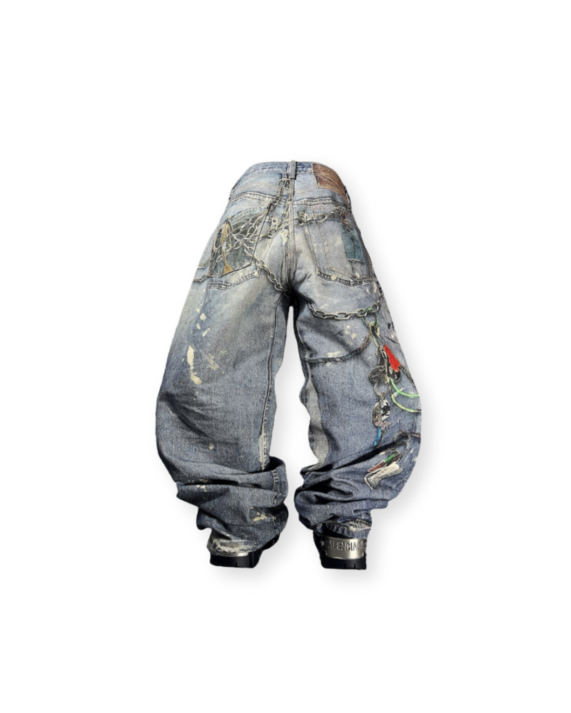 ACNE STUDIOS FW22 3D PRINTED VINTAGE JEANS