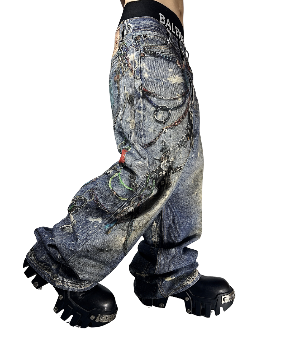 ACNE STUDIOS FW22 3D PRINTED VINTAGE JEANS