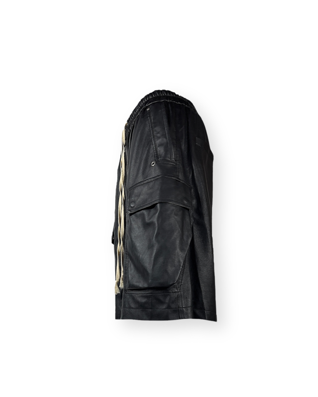 RICK OWENS SS23 EDFU LEATHER CARGO BELA SHORTS