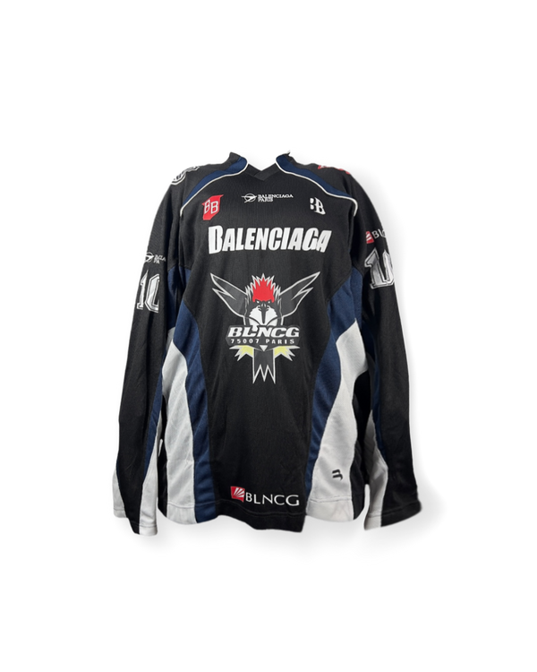 BALENCIAGA SS22 HOCKEY PANELLED LONG-SLEEVE