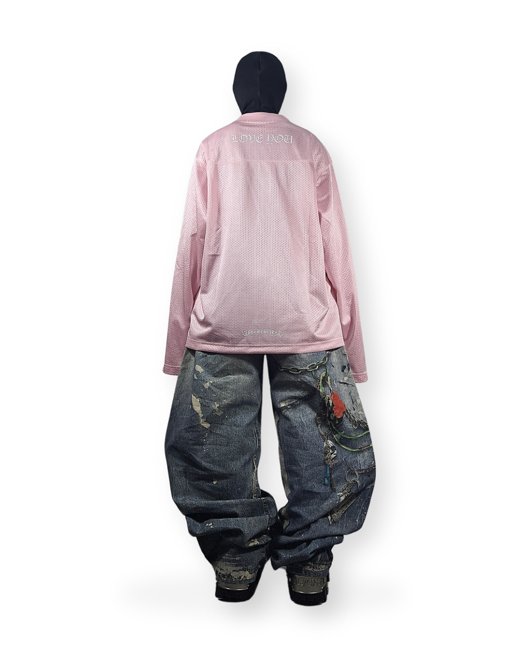 CHROME HEARTS "LOVE YOU" MESH LONG SLEEVE