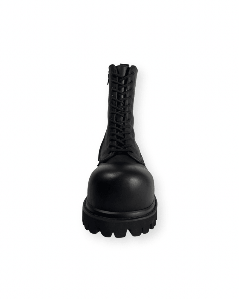 BALENCIAGA FW24 "STOMPER" LACE-UP LEATHER BOOTS - VAULT