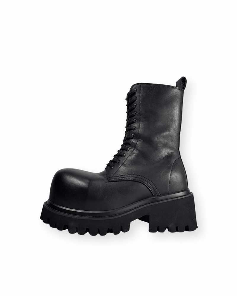 BALENCIAGA FW24 "STOMPER" LACE-UP LEATHER BOOTS - VAULT