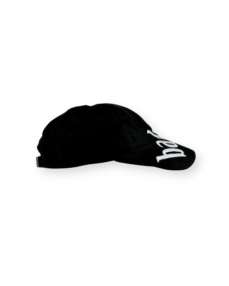 BALENCIAGA SS21 BLACK DIAGONAL LOGO CAP - VAULT
