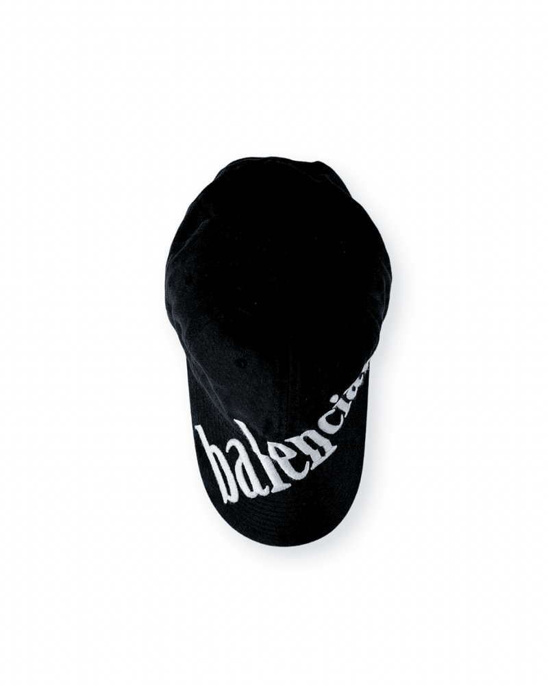 BALENCIAGA SS21 BLACK DIAGONAL LOGO CAP - VAULT