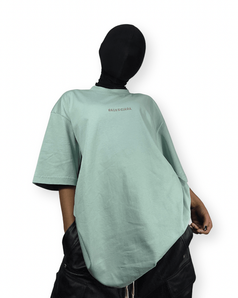 BALENCIAGA SS22 EMBROIDERED LOGO TEE - VAULT
