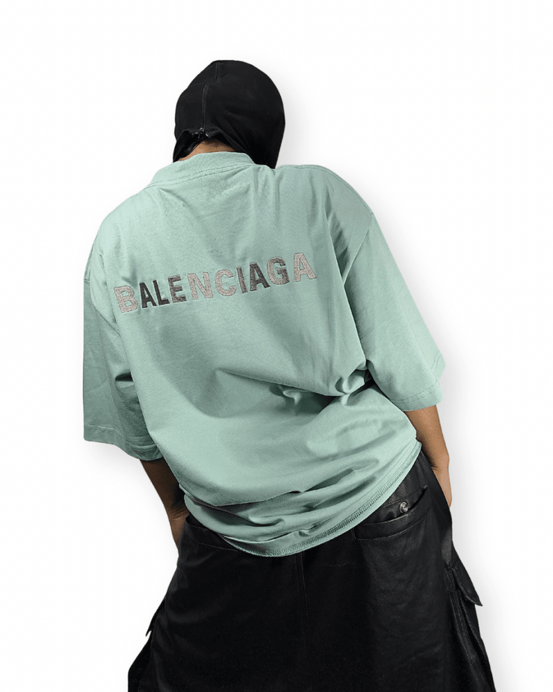 BALENCIAGA SS22 EMBROIDERED LOGO TEE - VAULT