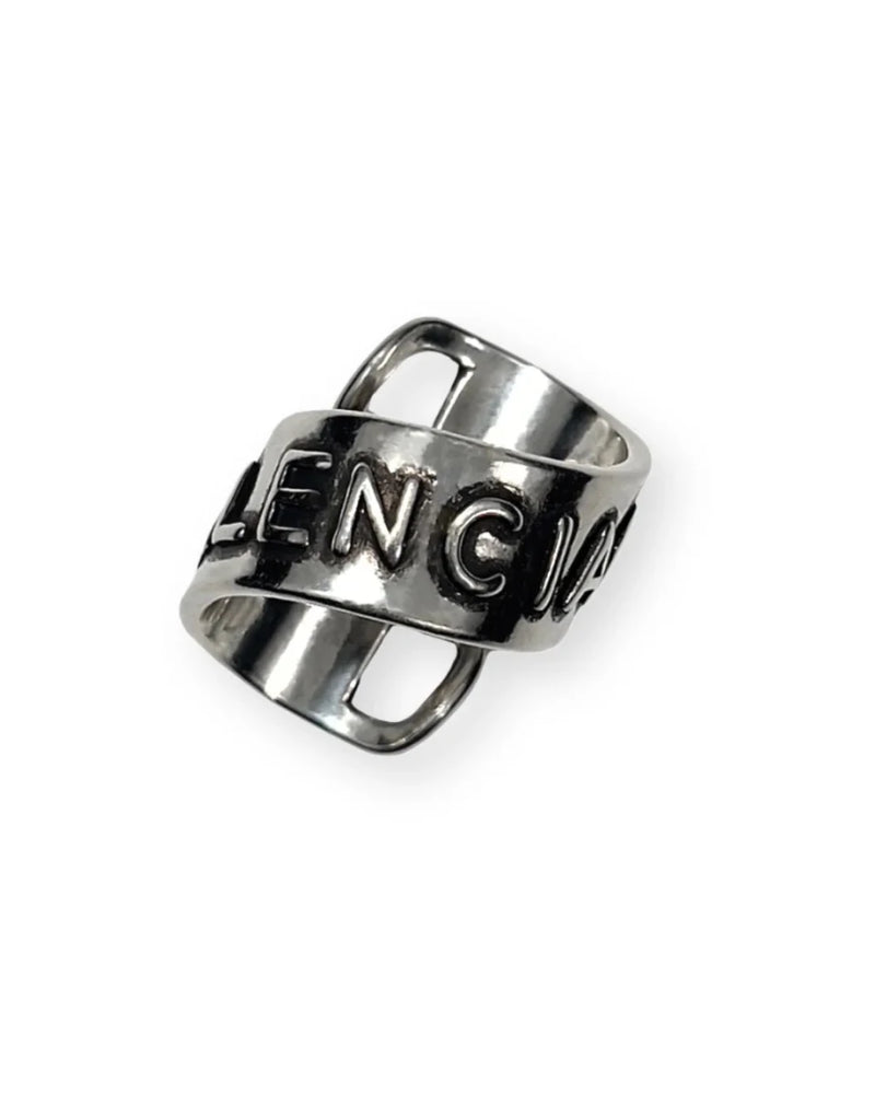 BALENCIAGA SS22 LOGO GOURMETTE RING (GIFT) - VAULT