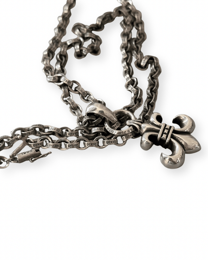 CHROME HEARTS BS "FLEUR DE LIS" PAPERCHAIN NECKLACE - VAULT