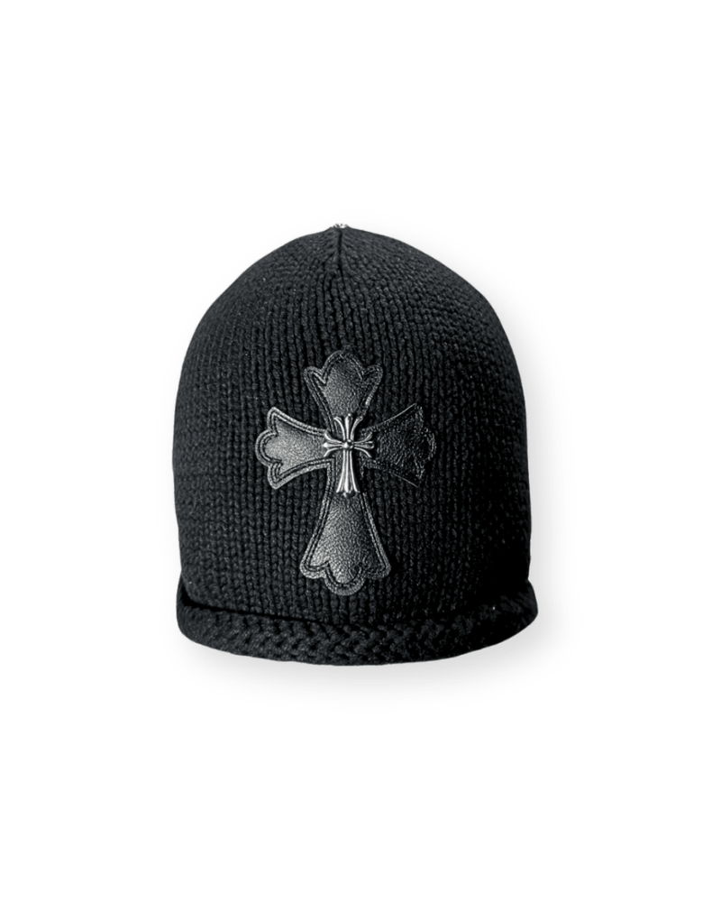 CHROME HEARTS CASHMERE WITH SILVER CROSS BEANIE - VAULT