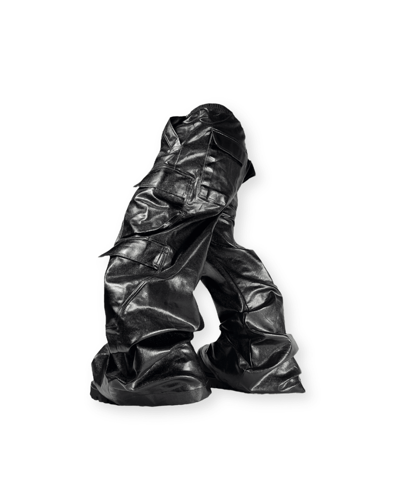 RICK OWENS SS23 DRKSHDW BOLAN WAXED CARGO DRAWSTRING PANTS - VAULT