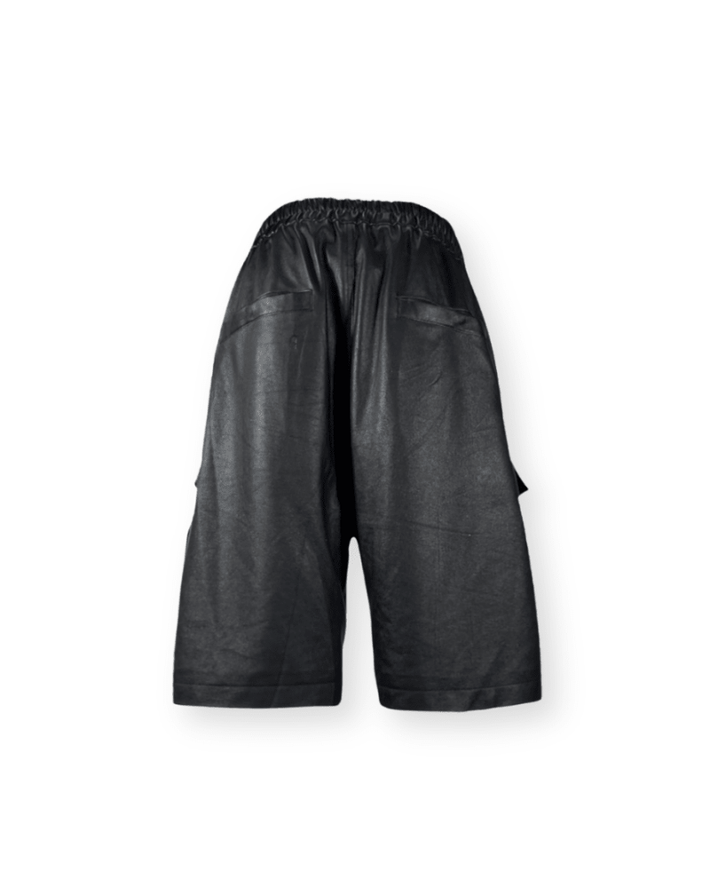 RICK OWENS SS23 EDFU LEATHER CARGO BELA SHORTS - VAULT