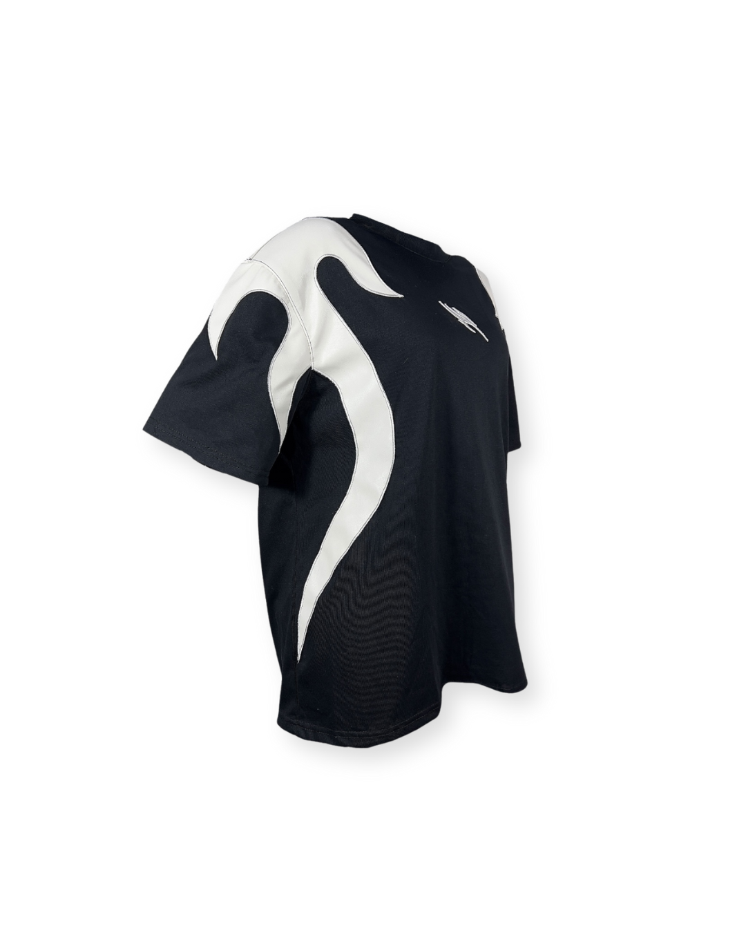 Y2K FLAME LEATHER ACCENT TEE