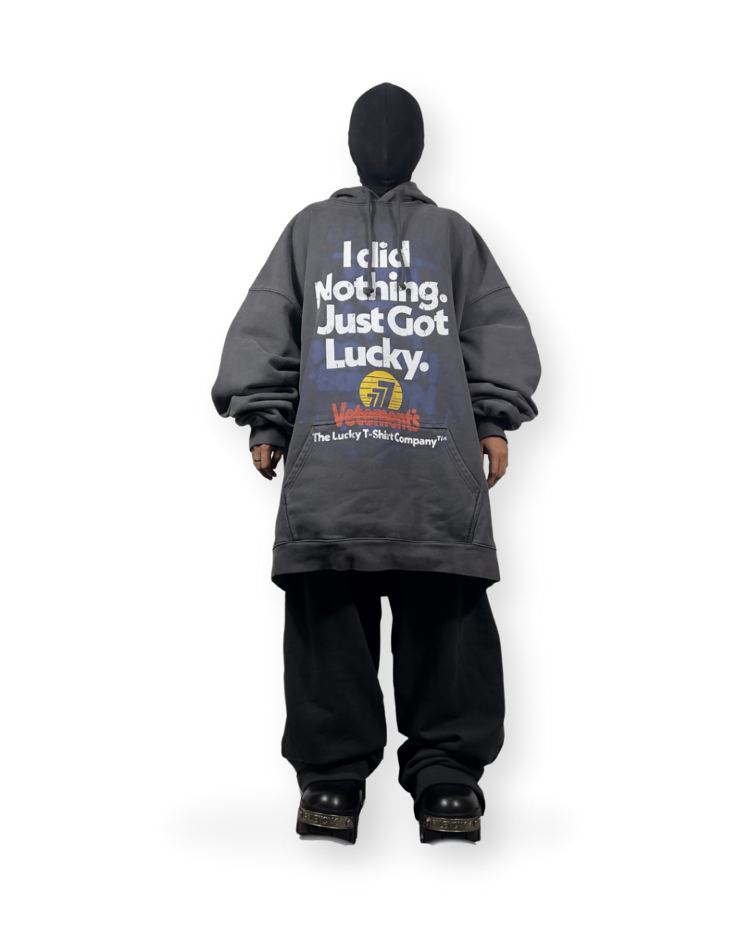 VETEMENTS FW23 “I DID NOTHING JUST GOT LUCKY” OVERSIZED HOODIE