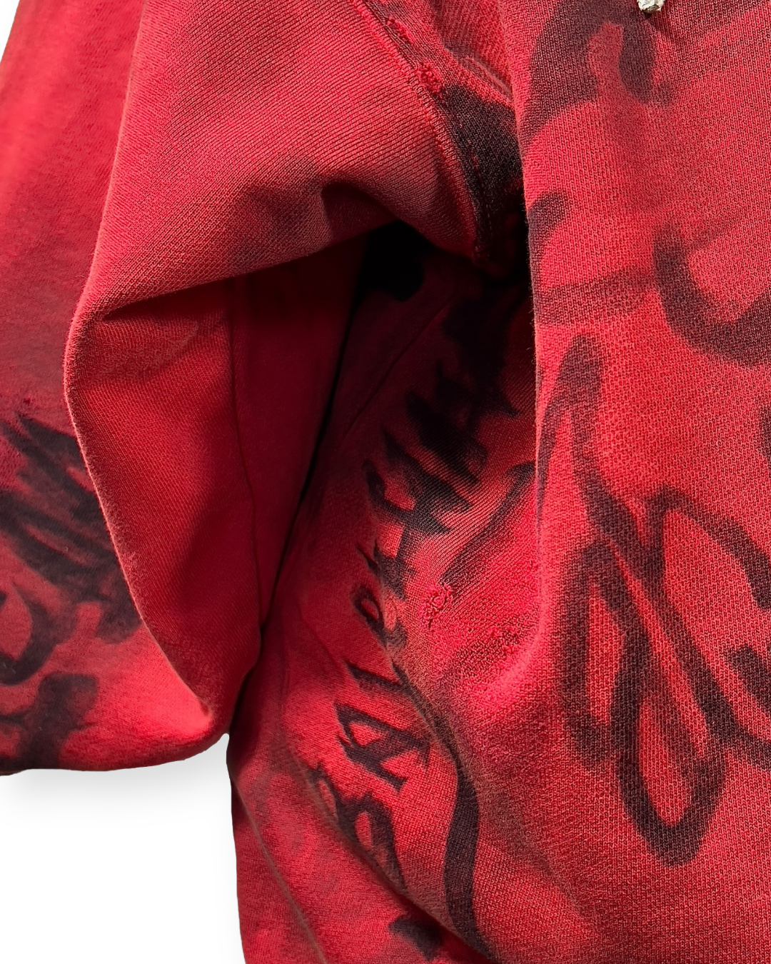 BALENCIAGA SS23 RED SKATER GRAFFITI ZIP-UP HOODIE