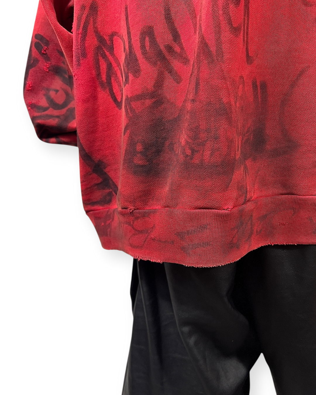 BALENCIAGA SS23 RED SKATER GRAFFITI ZIP-UP HOODIE