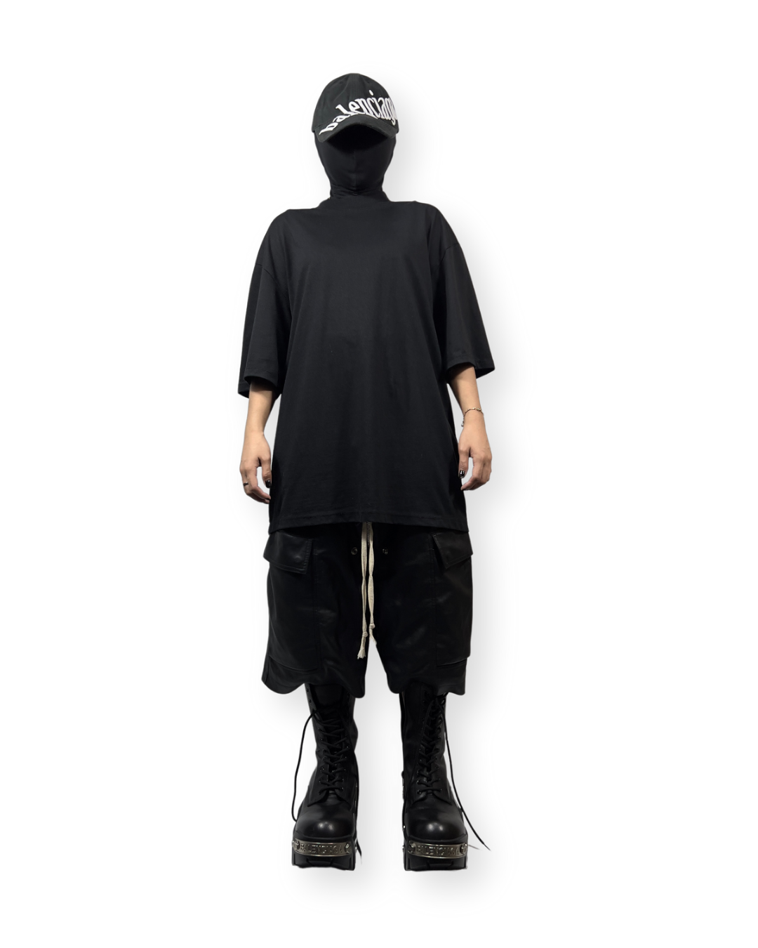 BALENCIAGA SS21 BLACK DIAGONAL LOGO CAP