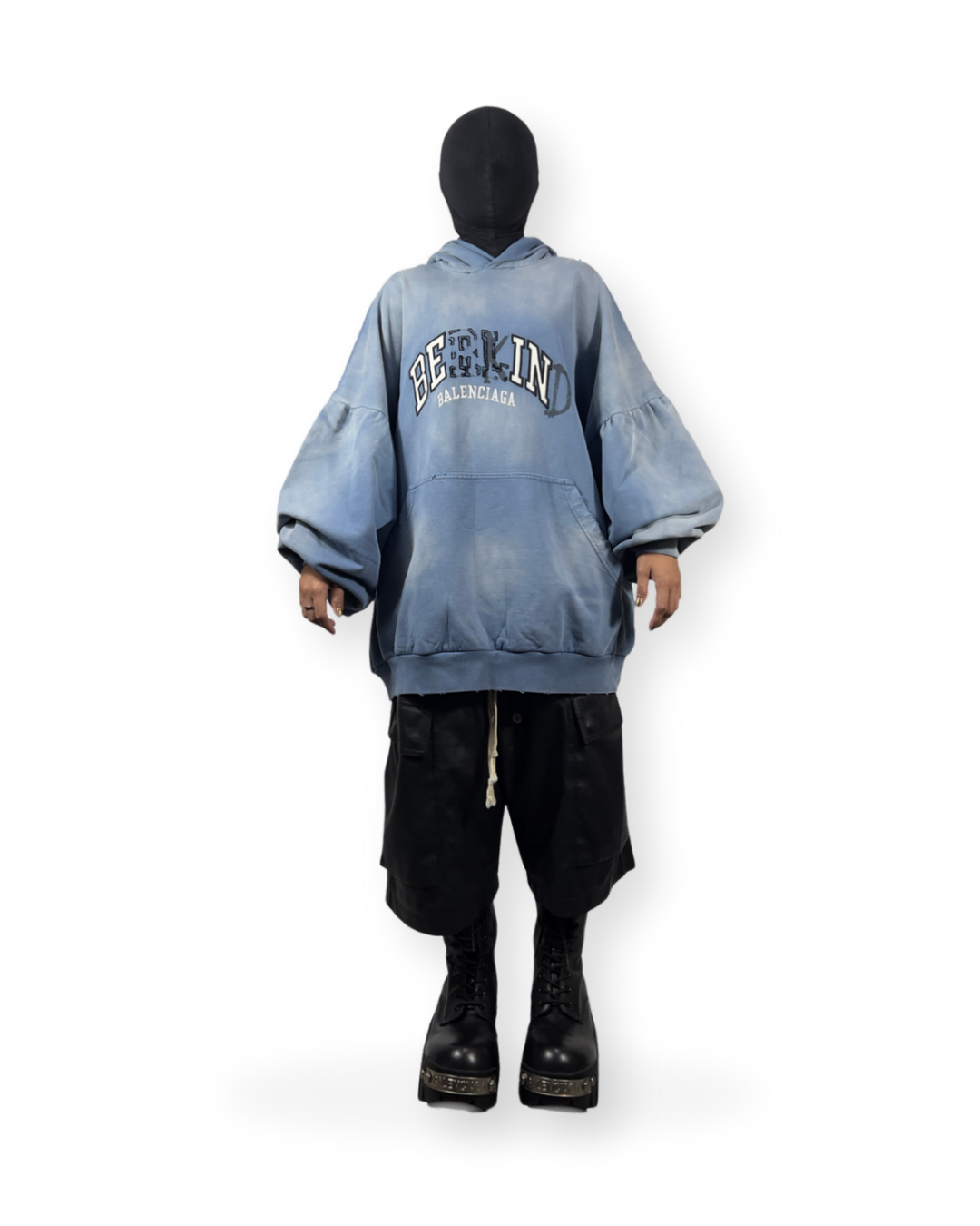 BALENCIAGA FW21 "BE KIND" DISTORTED LOGO HOODIE