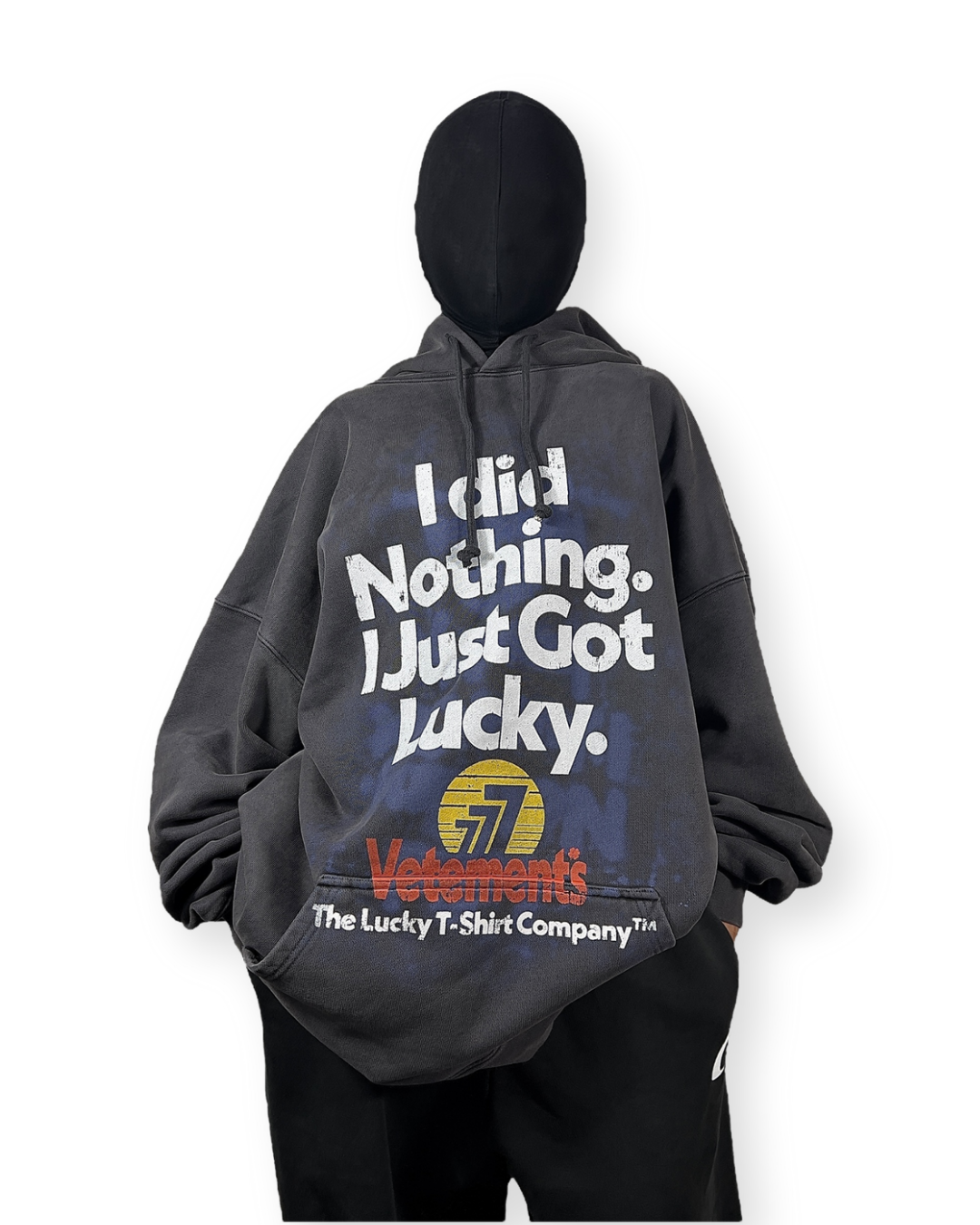 VETEMENTS FW23 “I DID NOTHING JUST GOT LUCKY” OVERSIZED HOODIE