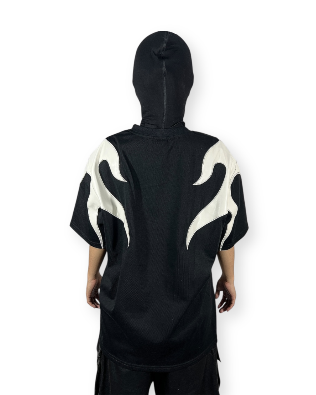 Y2K FLAME LEATHER ACCENT TEE