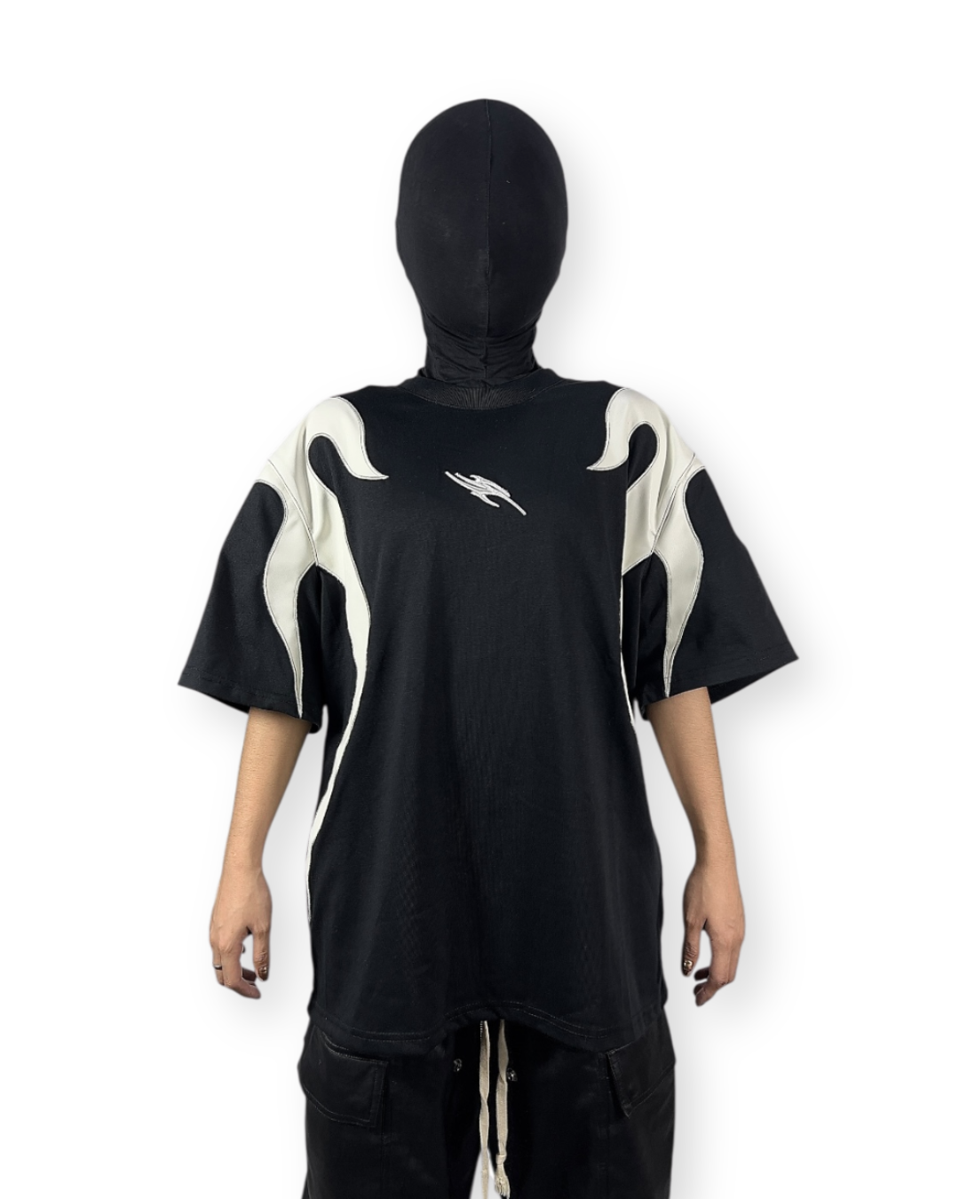 Y2K FLAME LEATHER ACCENT TEE