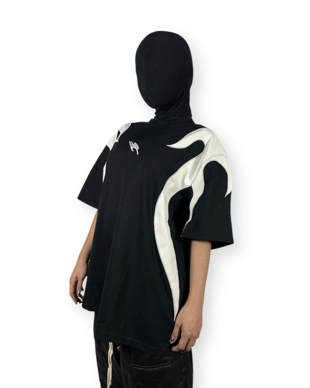 Y2K FLAME LEATHER ACCENT TEE