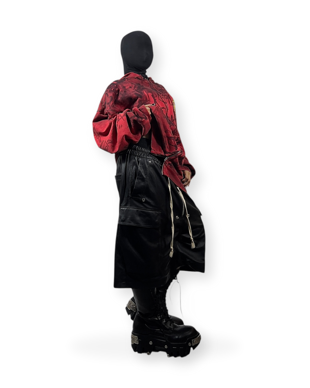 BALENCIAGA SS23 RED SKATER GRAFFITI ZIP-UP HOODIE