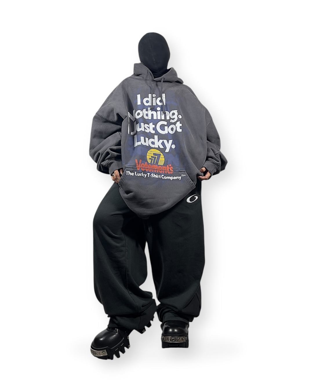 VETEMENTS FW23 “I DID NOTHING JUST GOT LUCKY” OVERSIZED HOODIE