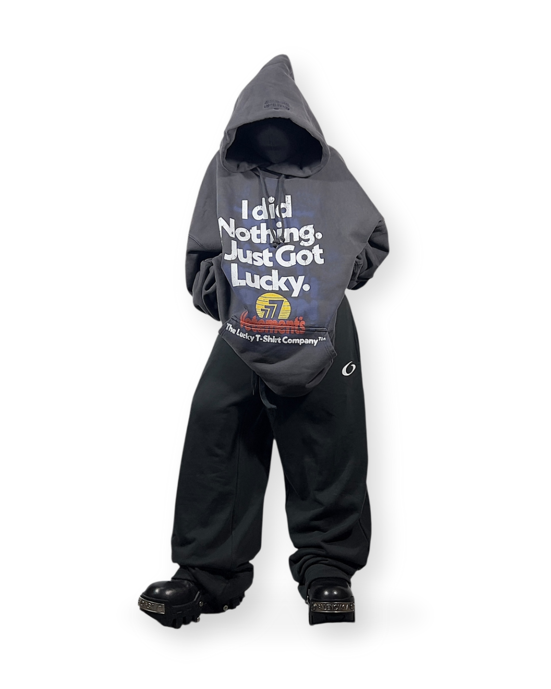 VETEMENTS FW23 “I DID NOTHING JUST GOT LUCKY” OVERSIZED HOODIE